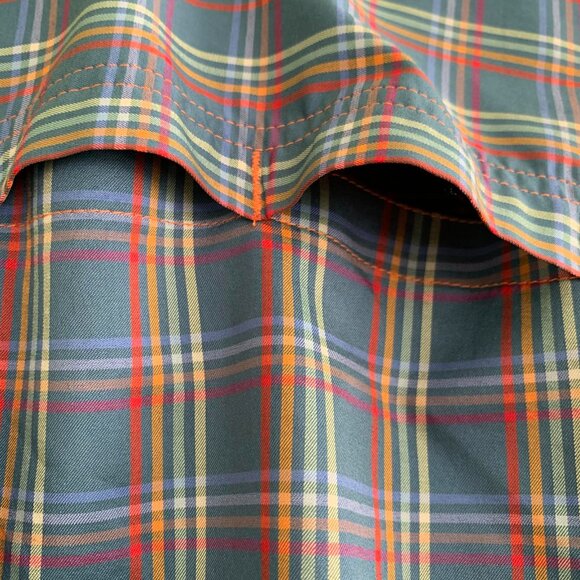 The Territory Ahead - Blue plaid short sleeve active button up shirt, L - Picture 5 of 6